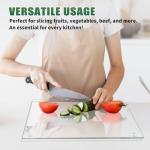 Tempered Glass Cutting Board, 12x16 Inches, Non-Slip