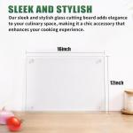 Tempered Glass Cutting Board, 12x16 Inches, Non-Slip