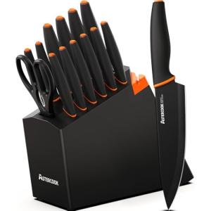 15-Piece Astercook Knife Set with Sharpener
