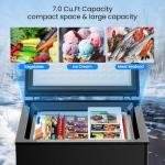 Kismile 3.5 Cu Ft Chest Freezer with Baskets