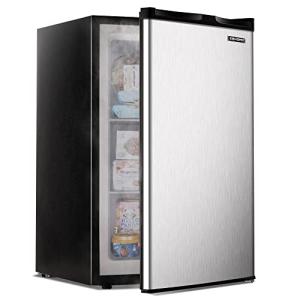 EUHOMY Compact Upright Freezer, 3.0 Cu Ft, Silver