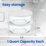 2 Pack 1-Quart Glass Yogurt Containers with Lids