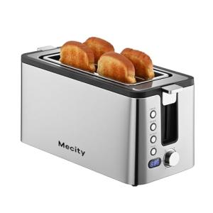 Mecity 4-Slice Long Slot Toaster with Timer