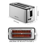 Mecity 4-Slice Long Slot Toaster with Timer