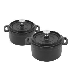Flavehc Mini Cast Iron Dutch Oven Set of 2