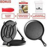 Uno Casa 8-Inch Cast Iron Tortilla Press Bundle