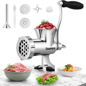 Huanyu Manual Stainless Steel Meat Grinder with Sausage Stuffer