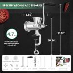 Huanyu Manual Stainless Steel Meat Grinder with Sausage Stuffer