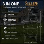 SUNLIFER 3-in-1 Charcoal BBQ Grill and Smoker