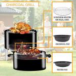 SUNLIFER 3-in-1 Charcoal BBQ Grill and Smoker