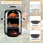 SUNLIFER 3-in-1 Charcoal BBQ Grill and Smoker