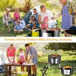 SUNLIFER 3-in-1 Charcoal BBQ Grill and Smoker