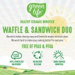 GreenLife Electric Waffle and Sandwich Maker, Turquoise