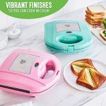GreenLife Electric Waffle and Sandwich Maker, Turquoise