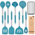 8-Piece Silicone Cooking Utensil Set with Steel Handles