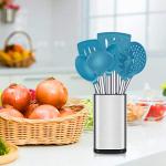 8-Piece Silicone Cooking Utensil Set with Steel Handles