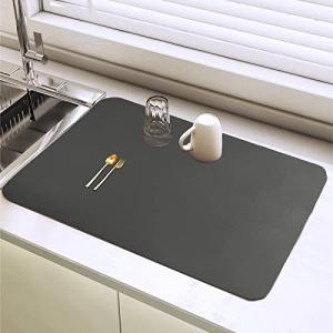 SOQKEEN Non-Slip Dish Drying Mat - Dark Grey
