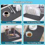 SOQKEEN Non-Slip Dish Drying Mat - Dark Grey