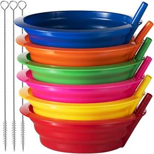 Kids' Cereal Bowls with Straws - Set of 6
