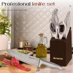 Astercook 15-Piece Kitchen Knife Set with Block