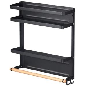 Magnetic Spice Rack for Refrigerator Storage - Black