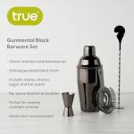 4-Piece Black Cocktail Shaker Set for Home Bar