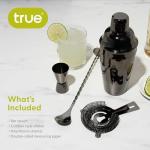 4-Piece Black Cocktail Shaker Set for Home Bar