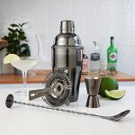 4-Piece Black Cocktail Shaker Set for Home Bar
