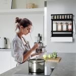 Magnetic Spice Rack for Refrigerator Storage - Black