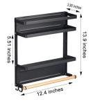 Magnetic Spice Rack for Refrigerator Storage - Black