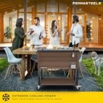 80-Quart Rolling Patio Cooler with Wood Grain Finish
