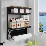 Magnetic Spice Rack for Refrigerator Storage - Black