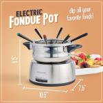 6-Cup Electric Fondue Pot Set with Colorful Forks