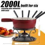 Artestia 2L Cast Iron Fondue Set for 4-6