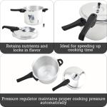 IMUSA 7 Quart Aluminum Pressure Cooker with Safety Valves