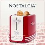 Retro 2-Slice Toaster with Crumb Tray, Red
