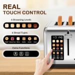 Mecity Touch Screen 4-Slice Stainless Steel Toaster