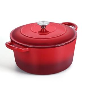 6 Quart Enameled Cast Iron Dutch Oven - Red