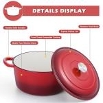 6 Quart Enameled Cast Iron Dutch Oven - Red