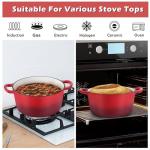 6 Quart Enameled Cast Iron Dutch Oven - Red