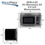 RecPro 900W Over the Range RV Microwave 0.9 Cu Ft