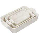 Kook Ceramic Casserole Bakeware Set of 3