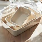 Kook Ceramic Casserole Bakeware Set of 3