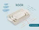 Kook Ceramic Casserole Bakeware Set of 3