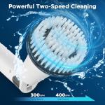 Electric Spin Scrubber with Extendable Handle and Brush Heads