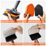CLEANHOME 3-in-1 Tile Scrubber with Extendable Handle