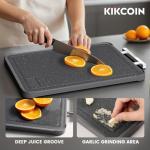 Kikcoin Double Sided Stainless Steel Chopping Board
