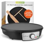Nutrichef 12-Inch Electric Crepe Maker & Griddle