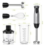 Bonsenkitchen 4-in-1 Handheld Immersion Blender