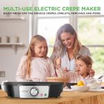Nutrichef 12-Inch Electric Crepe Maker & Griddle